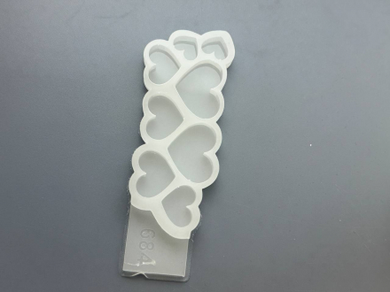 Молд №684 Сердечки 6 шт глянцевые  