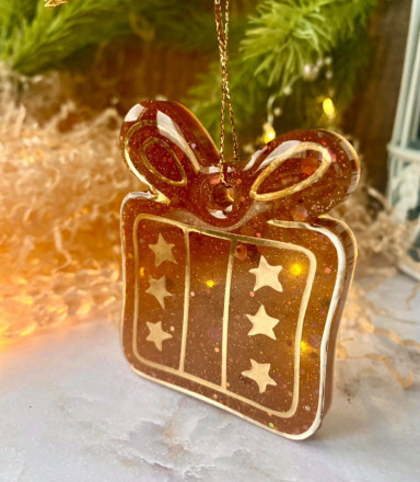 Наклейка для молда Подарок с бантом (№103)