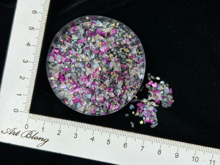 №32 Микс (радужная, черный, фиолетовый, золотой)  Стеклянная крошка   