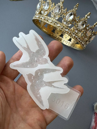 Молд №3016 Кристаллические ласточки 2 шт  