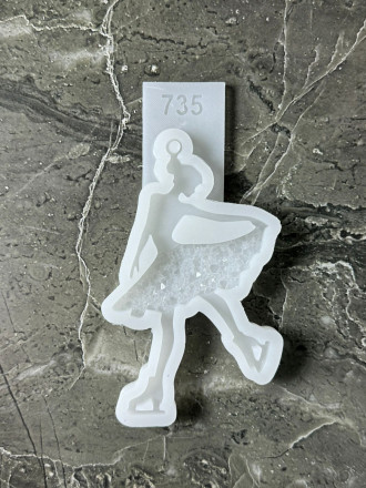 Молд №735 Фигуристка с кристаллической юбкой 