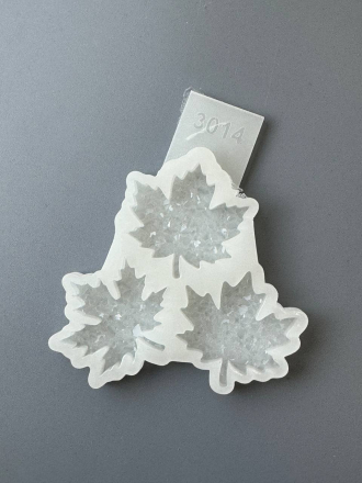 Молд №3014 Кристаллические Кленовые листья 3 вида   