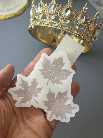 Молд №3014 Кристаллические Кленовые листья 3 вида   