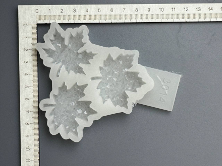 Молд №3014 Кристаллические Кленовые листья 3 вида   