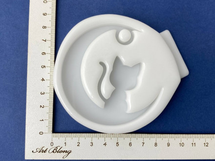 Молд №293 Кошечка на луне ( котенок , кот, кошка ) 