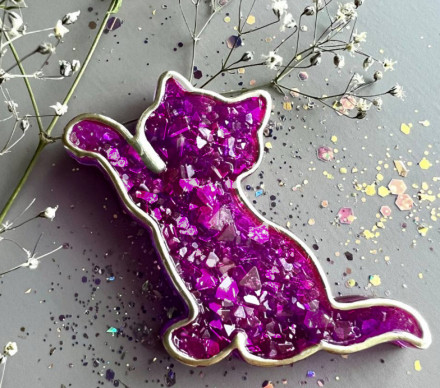 Молд №697 Котик с окантовкой (crystal) 