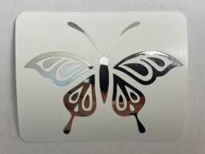 №503 Наклейка Бабочка (Серебро) Sticker 