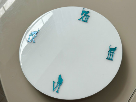 Зеркальные цифры кошечки (4 цифры) голубой   (размер считается от начала цифры до верхней части кошки, т.к. кошка и цифра это единое целое то есть это цифра, другие цифры без кошки ниже цифры с кошкой