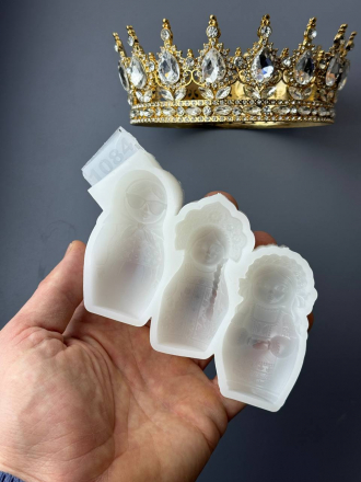 №1084 Силиконовая форма (молд) Матрёшки большие №1084 Силиконовая форма (молд) Матрёшки большие