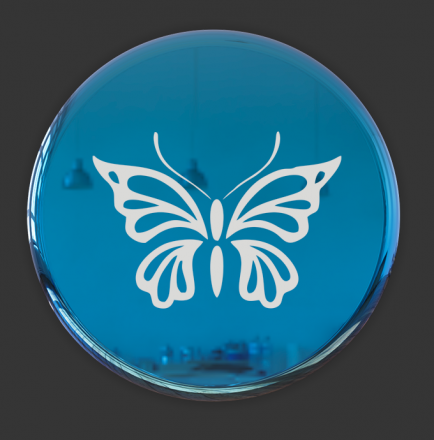 №506 Наклейка Бабочка (Серебро) Sticker  