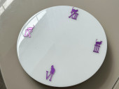 Зеркальные цифры кошечки (4 цифры)  фиолетовый   (размер считается от начала цифры до верхней части кошки, т.к. кошка и цифра это единое целое то есть это цифра, другие цифры без кошки ниже цифры с кошкой 