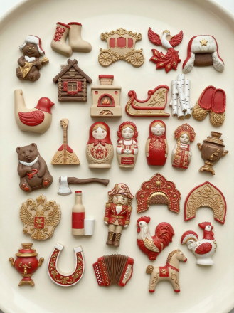 №4050  Русский стиль Силиконовая форма ( молд )   