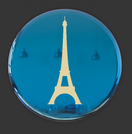 №63 Эйфелева башня Наклейка (золото) Sticker      