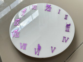 Зеркальные цифры Кошечки (12 цифр) фиолетовый   (размер считается от начала цифры до верхней части кошки, т.к. кошка и цифра это единое целое то есть это цифра, другие цифры без кошки ниже цифры с кошкой 