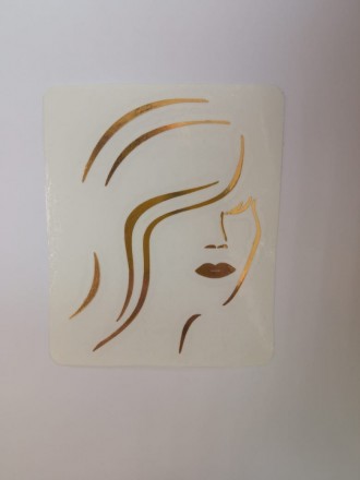 №065 Наклейка Лицо девушка (золото) Sticker    