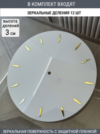 Набор для часов цифры стрелки деления золото (комп 104,121,133,ЗАГЛУШКА,золото)