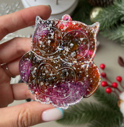 №165 Молд сова хрустальная 