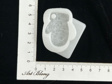 Молд №А-7 Мини варежка 3,6 см  (с эффектом кристалл)  