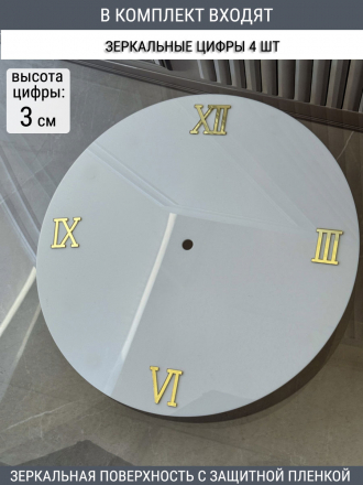 Набор для часов цифры стрелки деления золото (комп 102,120,131 ЗАГЛУШКА,золото)