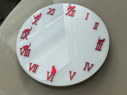 Зеркальные цифры Кошечки (12 цифр)  Красные   (размер считается от начала цифры до верхней части кошки, т.к. кошка и цифра это единое целое то есть это цифра, другие цифры без кошки ниже цифры с кошкой 