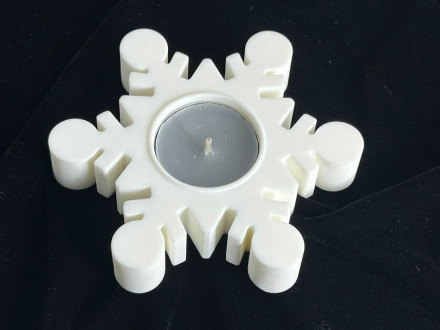 №197 Снежинка (подсвечник) матовая для гипса 