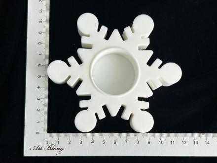 №197 Снежинка (подсвечник) матовая для гипса 