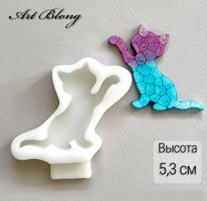 Молд №482 брошь Котик  