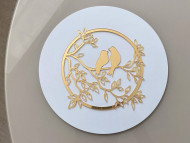 Зеркальная накладка для часов "Птички" Зеркальная накладка для часов "Птички"