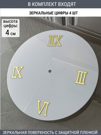 Набор для часов цифры стрелки деления золото (комп 105,123,130-4см,ЗАГЛУШКА,золото)