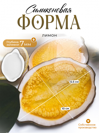 Силиконовая форма (Молд) №616 Лимон Костер (13 см) 