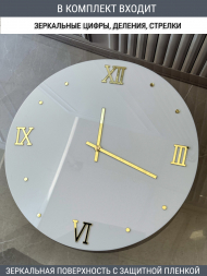 Набор для часов цифры стрелки деления золото (комп 103,122,131,ЗАГЛУШКА,золото)