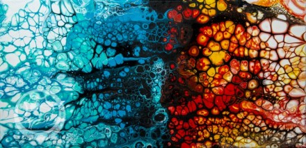 Fluid Art набор №7  Холст 30х30 2шт + часы