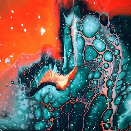 Fluid Art набор №7  Холст 30х30 2шт + часы