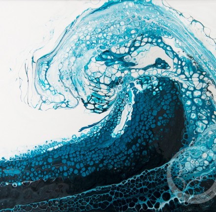 Fluid Art набор №7  Холст 30х30 2шт + часы