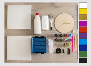 Fluid Art набор №7  Холст 30х30 2шт + часы