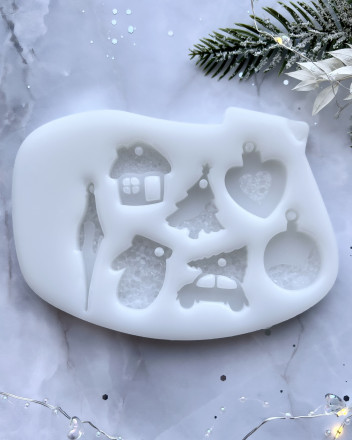 Молд №153 мини игрушки полукристаллические новогодний молд (читать описание)