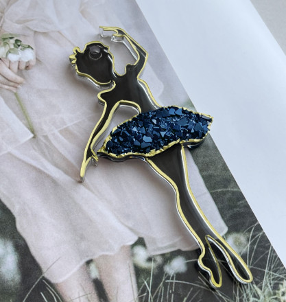 №156 Молд балерина с кристаллической пачкой  (crystal)   