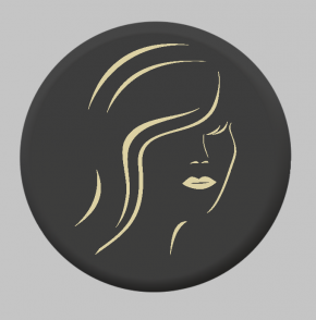 №068 Наклейка Лицо девушка (Серебро) Sticker 