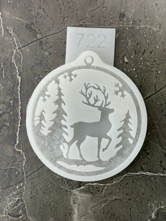 №722 Молд Олень Кристаллический в шаре 
