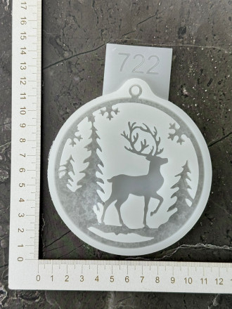 №722 Молд Олень Кристаллический в шаре 