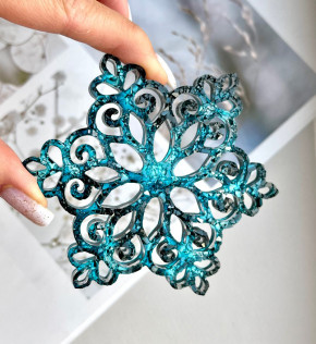 №723 Молд Снежинка с кристаллами 