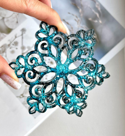 №723 Молд Снежинка с кристаллами 