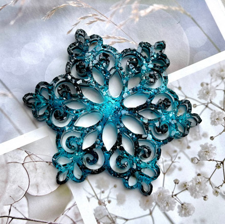 №723 Молд Снежинка с кристаллами 