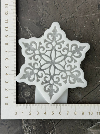 №724 Молд Снежинка с кристаллами 
