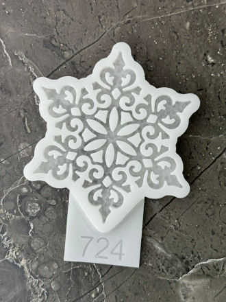 №724 Молд Снежинка с кристаллами 