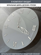 Набор для часов цифры стрелки деления серебро (комп 201,223,231,ЗАГЛУШКА,серебро)