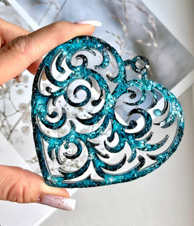 №407 Молд Сердце с кристаллами  