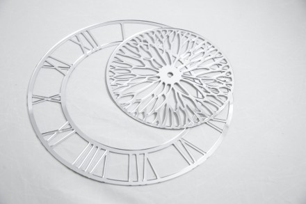 №23 Циферблат для часов  серебро  19,5 см 