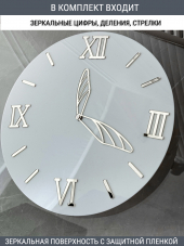Набор для часов цифры стрелки деления серебро (комп 201,223,230,ЗАГЛУШКА,серебро)
