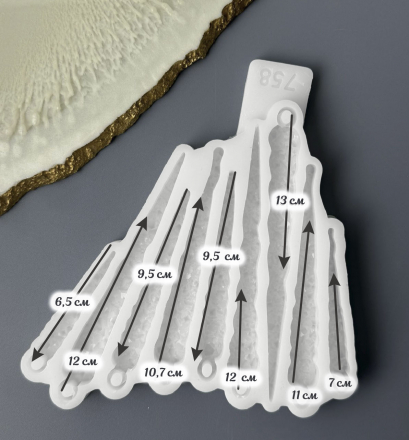 Молд №758 Кристал. Сосульки 9 шт 